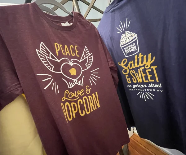 Mountaineer Popcorn Screen printed shirts
